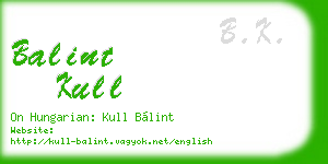 balint kull business card